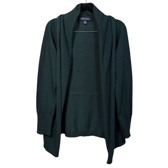 Banana Republic Womens Sweater Large Green Cashmere Wool Open Cardigan Office - Picture 1 of 7